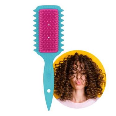 Imagem de Escova de Cabelo Fitagem Definidora de Cachos Ricca Flex Fita Curl Azu