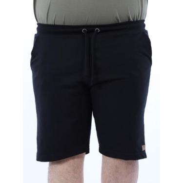 Imagem de Bermuda Plus Size Masculina de Moletom Academia Preto - ANISTIA, G2