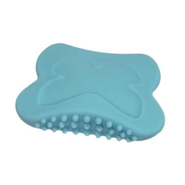 Imagem de oshhni Escova facial Gua Sha antiderrapante, pente portátil versátil, ferramenta leve de massagem manual, prancha de silicone Guasha para SPA doméstico, Azul