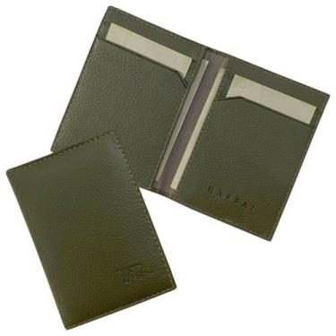 Imagem de Carteira Compacta Couro RFID Blocking 40-R Raffai Couros, Verde milita