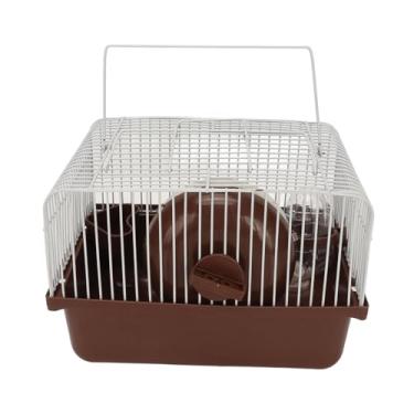Imagem de Akozon Título: Gaiola de Hamster Portátil Com Roda de Corrida, Garrafa de água e Tigela de Comida - Casa Ideal para Pequenos Animais para Porquinhos -da índia, Coelhos e Muito Mais