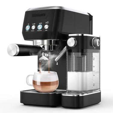 Imagem de MAttinata Máquina de cappuccino 20 bar, máquinas de café expresso profissionais para casa e escritório com sistema automático de espumar leite, cafeteira compacta para amantes de café, aço inoxidável