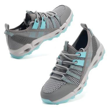 Imagem de ziitop Tênis feminino de caminhada aquático de secagem rápida ao ar livre, antiderrapante, leve, respirável, verão, trekking e escalada, Luz da lua, 35