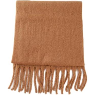Imagem de Cachecol Para Mulheres Cor Sólida Lenço Macio Engrossado Quente Cor Sólida Lenço Mohair Borla Cachecol Inverno Quente, 22