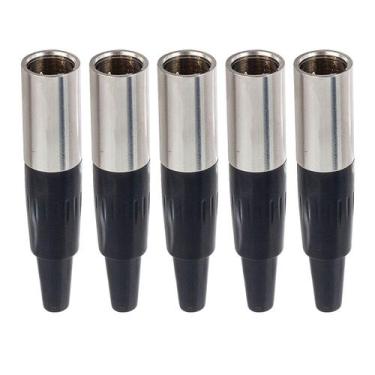 Imagem de Kit com 5 Conectores Mini PLug XLR Macho - CIRILO CABOS