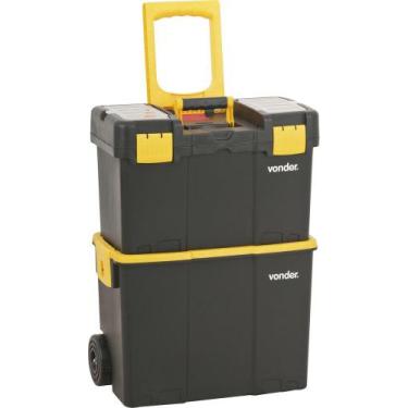 Imagem de Caixa Plástica Para Ferramentas Baú 460x260x625mm Com Rodas - Vonder