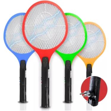 Imagem de Raquete Elétrica Mata Mosquito Dengue Insetos Recarregável Bivolt 127/220V