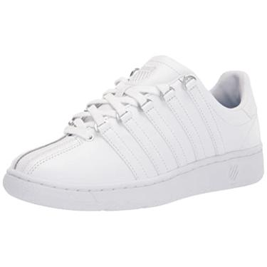Imagem de K-Swiss Tênis feminino clássico de couro VN, Branco/Branco, 7.5