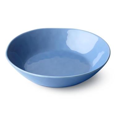 Imagem de Conjunto de tigelas de sopa Cloudy Sky de 1,134 g de 10 – 24 cm com esmalte marmorizado azul-cinza – Ideal para sopa, ramen, macarrão, ensopados e saladas – Louça durável de grés todos os dias