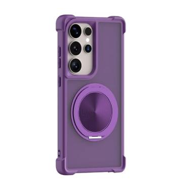 Imagem de Capa magnética giratória com armadura militar, roxo escuro, para Galaxy A55 5G