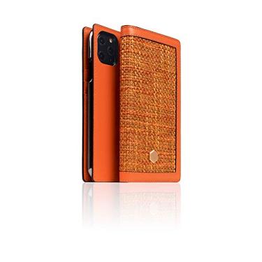 Imagem de SLG Capa carteira de tecido belga edição D5 para iPhone 11 Pro - estilo diário feito à mão com porta-cartões e bolso lateral para dinheiro, caixa de presente incluída (laranja)