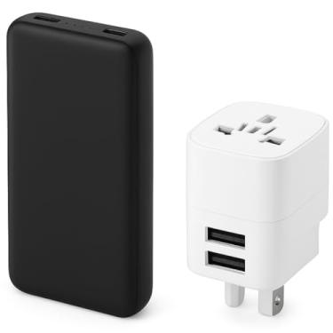 Imagem de Kit Viagem Sem Stress Power Bank 10000mAh + Adaptador de Tomada Universal | Portátil e Essencial