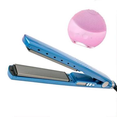 Imagem de Kit 1 Prancha Nanotitanium + 1 Esponja Facial Rosa Bebê Nº31