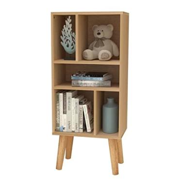Imagem de AKALNNB Estante de livros estante nórdica criativa de madeira caixa de armazenamento para sala de estar estante simples quarto estante multicamadas estante de livros, estante de livros,