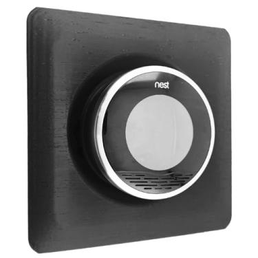 Imagem de Placa de parede quadrada preta carvão para termostato Google Nest 1ª/2ª/3ª geração placa traseira (não compatível com o modelo 2020)