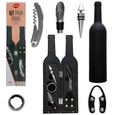 Imagem de Kit para vinho 5 peças - Clink, PRETO