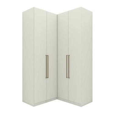 Imagem de Guarda Roupa Modulado Canto 4 Portas 3 Gavetas Seletto Areia - Henn