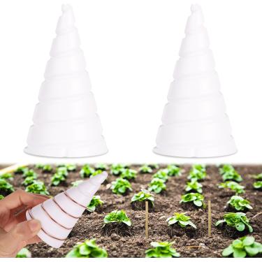 Imagem de 2 peças de gabarito de bobina espiral, antena de jardinagem de cobre de tamanho grande ferramenta de jardinagem de fio de cobre para eletrocultura, jardinagem, cultivo de plantas, vegetais (branco)