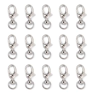 Imagem de 10 peças de fechos de garra de lagosta giratórios de ferro, giratórios, gancho de pressão, conector para chaveiro, alças de cordão, bolsa, mochila, enfeite de pendurar 33 x 14 x 6 mm