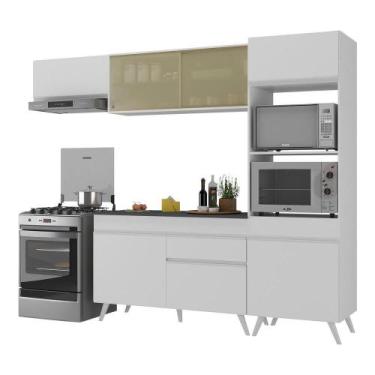 Imagem de Armário De Cozinha Compacta 252cm Veneza Multimóveis Branco - MULTIMOV