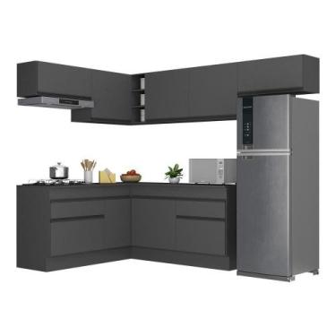 Imagem de Armário De Cozinha Completa De Canto Com Rodapé Veneza Multimóveis V21