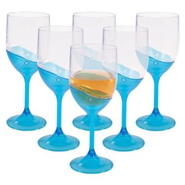 Imagem de Jogo 6 Taças De Vinho Champanhe Espumante 400ml Sem BPA Kit Em Acrílic