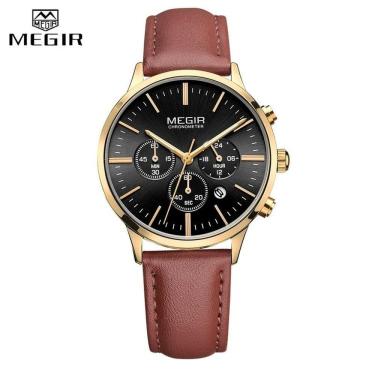 Imagem de Relógio Feminino Megir 2011 à Prova D'água Ouro Preto