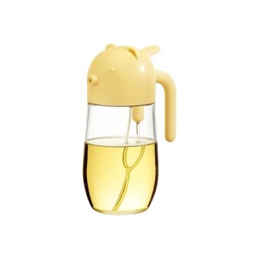 Imagem de Galheteiro Azeite Spray 2 Em 1 Vidro Óleo E Vinagre 600ml(Amarelo com Spray)