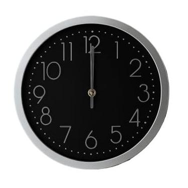 Imagem de Relogio de Parede, Moderno Clássico Minimalista, Escritório Relógio de Parede Silencioso Pilha, 24cm, 30cm Ou 40cm(Preto/Prata 20cm)
