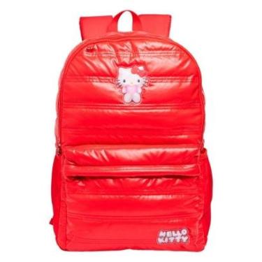 Imagem de Mochila Escolar Juvenil Hello Kitty Puffer Vermelho - Xeryus-Feminino