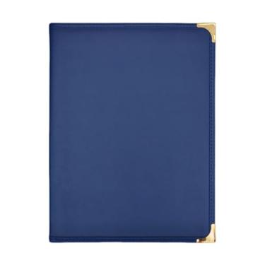 Imagem de MotiveTech Capa para Cardápio, Pasta para Cardápios, Transparente, Recarregável, em Couro PU, Livro de Cardápio Comercial com 12 Visualizações para Hotel, Festa, Azul