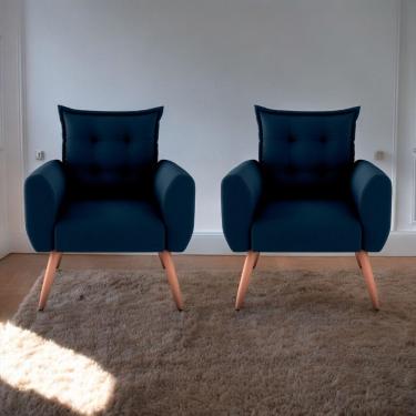 Imagem de Jogo De Poltronas Decorativas Park Suede Azul