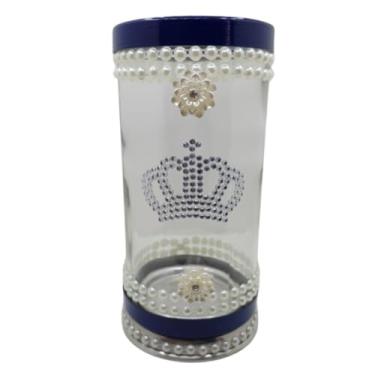 Imagem de Porta Vela 7 Dias 18cm Vidro Nossa Senhora Coroa + Presente