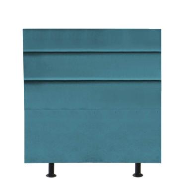 Imagem de Cabeceira Estofada Argentina 90cm Solteiro Para Cama Colchão Box Quarto Suede Azul Turquesa - Aurora Line