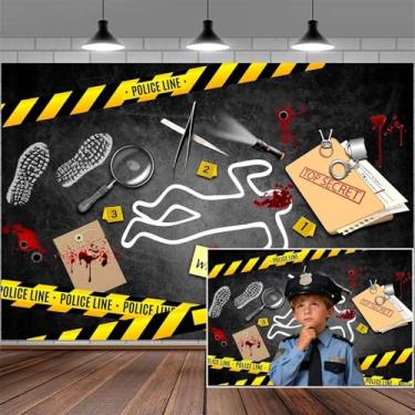 Imagem de 2,1 x 1,5 m decoração de festa misteriosa de assassinato fotografia detetive pano de fundo agente espião pano de fundo secreto escritório de polícia pista evidência crime banner decorações de festa