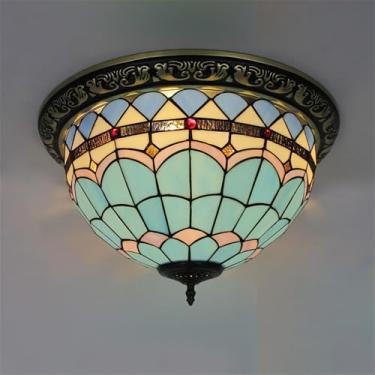 Imagem de Luminária de teto LED contemporânea de luxo para quarto, estilo retrô americano, criativa, para sala de estar, restaurante, escritório, casa de campo, hotel, corredor, café, bar, com vidro c