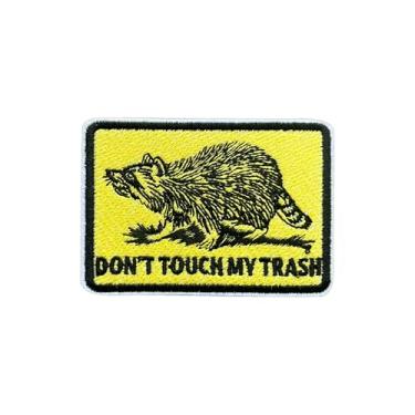 Imagem de MOKOBOIZ (Amarelo) Don't Touch My Trash Raccoon 7,6 cm, apliques bordados com gancho e laço, acessórios DIY para mochilas, coletes militares, roupas de arreio para cães, presentes engraçados de