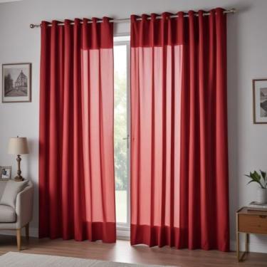Imagem de Cortina Blackout Quarto，Cortinas，Cortina Linho Cortina para Sala Quarto EscritóRio Lisa Suave 300x230(Vermelha,300 x 250)