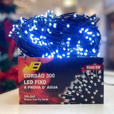 Imagem de Cordão 300 Leds Fixo 30m Branco Frio Fio Verde Bivolt - Brilliant