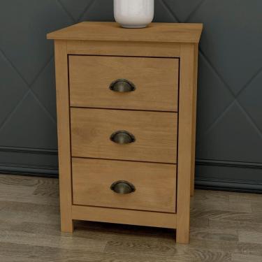 Imagem de Mesa De Cabeceira 46cm Para Quarto 3 Gavetas Lázio Freijó F07 - Mpozenato