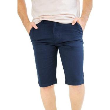 Imagem de Bermuda Básica Masculina Sarja Iron Essencial Azul Marinho-Feminino