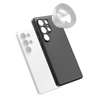Imagem de MIAO LAB Capa de telefone com lente teleobjetiva para S25 Ultra, capa protetora resistente com suportes de lente de 17 mm preta