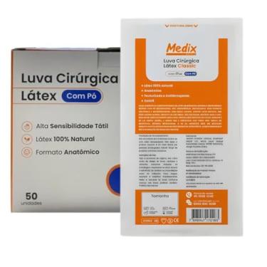 Imagem de Luva Cirúrgica com 50 Unidade Latex Clasic Medix tamanho 6.5