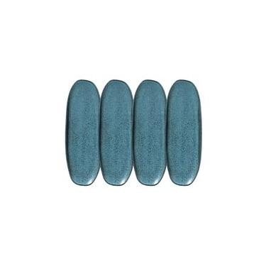 Imagem de Conjunto de Travessas Oval Rasa Grande Porto Brasil Orgânico Night Sky 36x13cm - 4 Peças