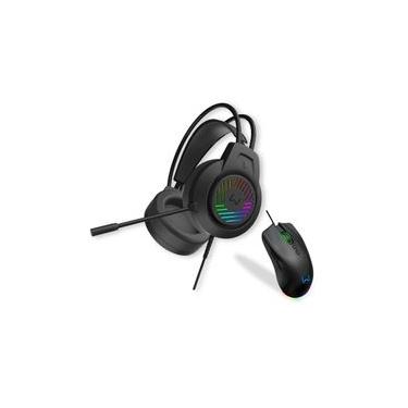 Imagem de Headset Frigg P2 Preto + Mouse Gamer Rush 12000DPI Warrior - PH702K PH702K