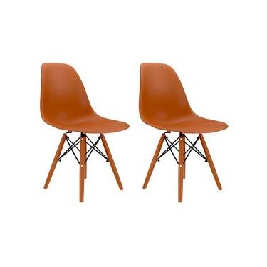 Imagem de Conjunto Com 2 Cadeiras Eames Terracota  Base Em Polipropileno