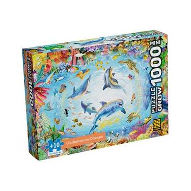 Imagem de Mini Quebra-cabeça 1000 Golfinhos no Oceano  - Grow