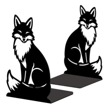 Imagem de Peacoblue Suportes de livros de metal para prateleiras, tampas de livros de estudo resistentes decorativas modernas para escritório, mesa, prateleira, sala 13,5 x 10,9 x 20,1 cm de ferro fundido