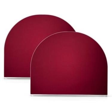 Imagem de Qilmy Porta-guardanapos de acrílico cor sólida vermelho bordô, suporte de lenços de mesa independente transparente, dispensador de papel de coquetel para cozinha, jantar, restaurante, bar, decoração