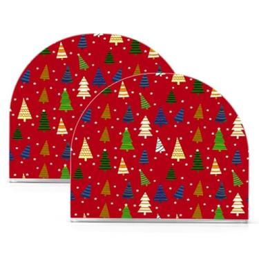 Imagem de Qilmy Porta-guardanapos de acrílico para árvore de Natal de desenho animado, suporte de lenços de mesa independente transparente, dispensador de papel de coquetel para cozinha, jantar, restaurante
